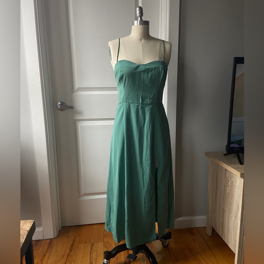 Abercrombie green slip dress